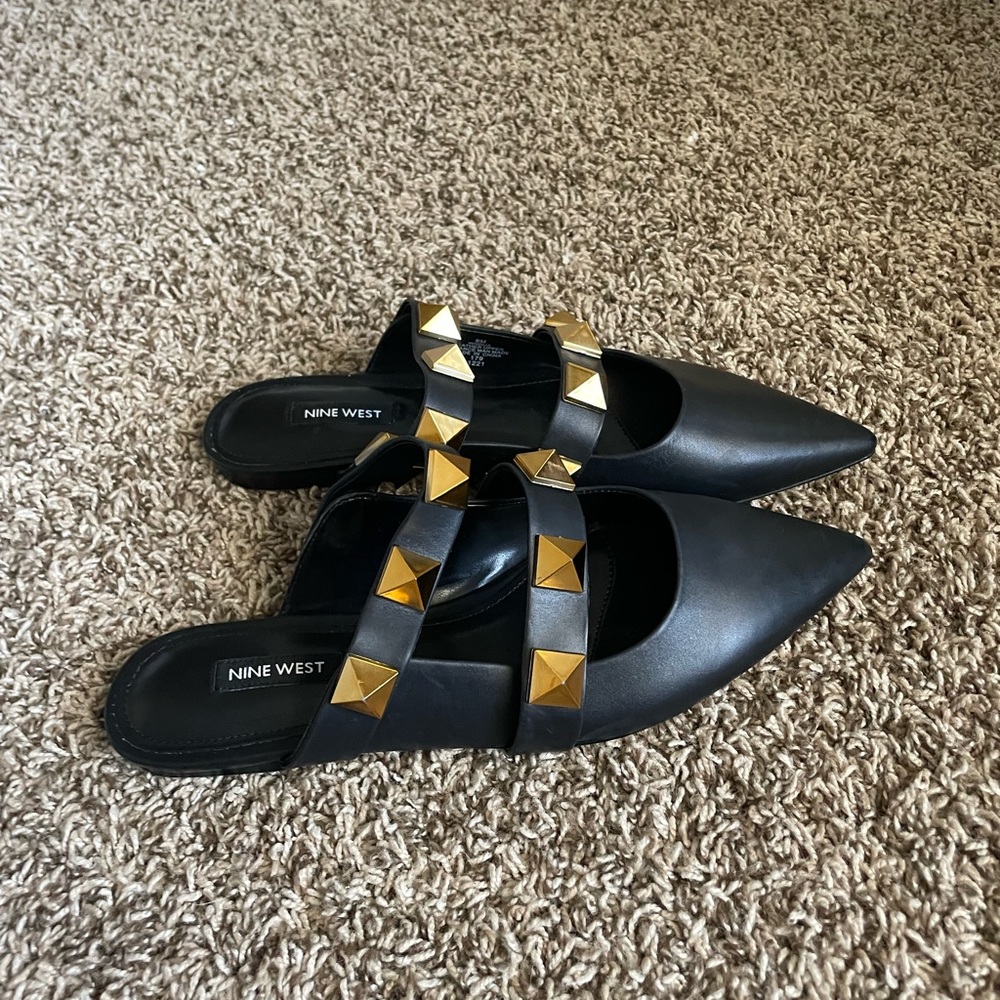 New Black Women’s Nine West Dua Pointed Toe Flat